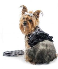 ALT arnes para perros pequeños vestido negro y blanco