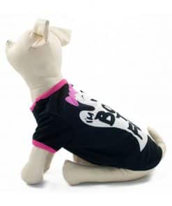 Ropa de Hallloween para perros pequeños Camiseta Negra Fantasma