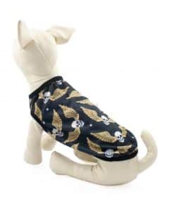Ropa de Hallloween para perros pequeños Camiseta calavera alada