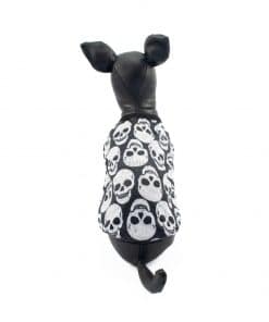 Ropa de Hallloween para perros pequeños Camiseta craneos blancos