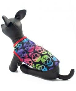 Ropa de Hallloween para perros pequeños Camiseta craneos
