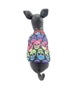 Ropa de Hallloween para perros pequeños Camiseta craneos colores