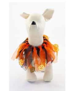 Ropa Halloween para perro collar naranja gris