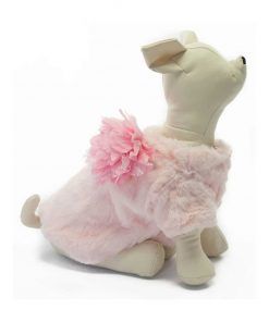 Abrigo Pelo Rosa Flor Rosa Ropa Perros Invierno (2)
