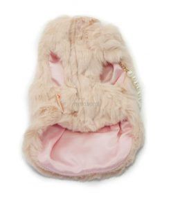 Abrigo Pelo Rosa Lazo Perlas Ropa Perros Invierno 03
