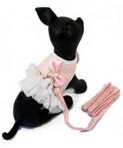 ALT arnes rosa vestido para perritas con correa
