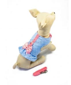 ALT arnes azul acolchado para perros con forma de vestido para perritas