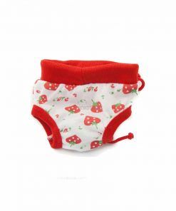 Bragas Perra Underwear Blanca Fresas Rojas Cordones Rojos Ropa Perros (2)