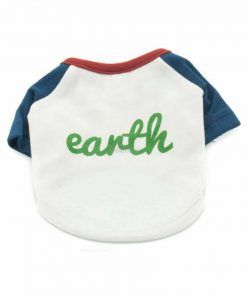 Camiseta Peros Blanca Manga Azul Cuello Rojo Earth Ropa Perros Verano (2)