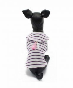 Camiseta Perro Blanca Rayas Morado Borlas Rosa Blanco Ropa Perros Verano (3)