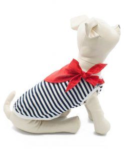 Camiseta Perro Marinera Rayas Negras Blanca Pañuelo Rojo Ropa Perros Verano (3)