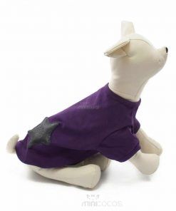 Camiseta Perro Morado Estrella Negra Manga Corta Ropa Perros Primavera (1)