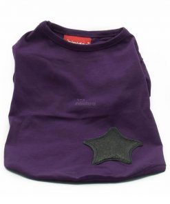 Camiseta Perro Morado Estrella Negra Manga Corta Ropa Perros Primavera (2)