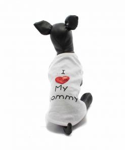 Camiseta Perros Blanca I Love My Mommy Corazon Ropa Perros Verano (2)