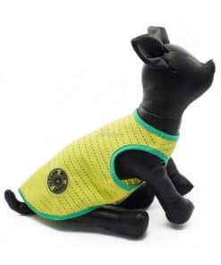 camisetas para mascotas Camiseta Perros Tirantes Amarillo Borde Verde Rejilla Playa Ropa Perros Verano (1)