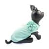 camiseta turquesa para perros con flor con brillante en el cuello MINIATURAL 01 MINIATURAL