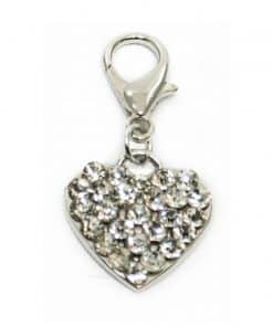 Colgante Para Collar Figura Corazon Blanco Brillantes