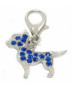 Colgante Para Collar Figura Perrito Azul Brillantes