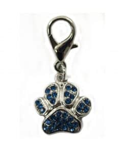 Colgante Para Collar Huella Azul Brillantes
