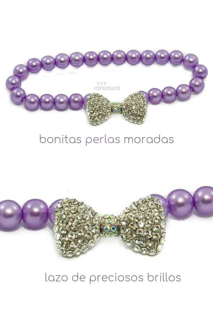 ALT collar de perlas moradas para perros