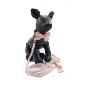 collar para perros de lazito rosa con correa a juego miniatural MINIATURAL