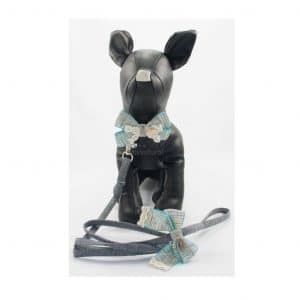 collar para perros de lazito turquesa con correa azul vaquero a juego miniatural MINIATURAL