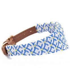 collar para perros pequeños piel sintetica azul pañuelo