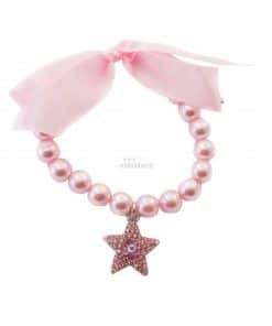 collar para perros rosa de perlas con estrella