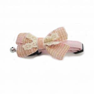 collar con cascabel para perros rosa