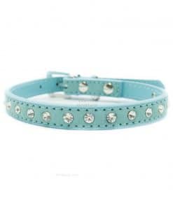 Collar Perro Lujo Brillantes Azul Claro (2)