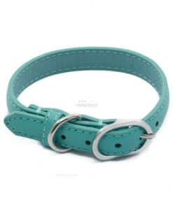 Collar Piel Sintetica Azul Turquesa Hevilla Plateada