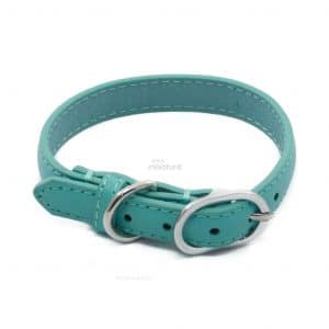 Collar Piel Sintetica Azul Turquesa Hevilla Plateada