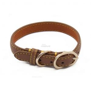 Collar Piel Sintetica Marron Hevilla Dorada