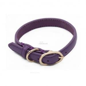 Collar Piel Sintetica Morado Hevilla Dorada