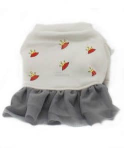 Jersey Blanco Besos Coronas Falda Gris Tutu Ropa Perros Primavera (4)
