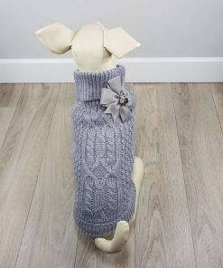 ALT jersey gris para perros pequeños con lazo gris en la espalda