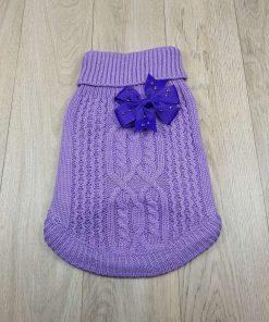 ALT jersey morado para perros pequeños con lazo morado en la espalda