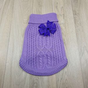 ALT jersey morado para perros pequeños con lazo morado en la espalda