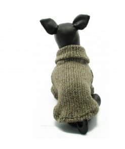 Jersey Punto Marron Cuello Alto Ropa Perros Invierno (1)