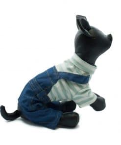 Mono Vaquero Camiseta Punto Azul Rayas Ropa Perros Primavera (4)