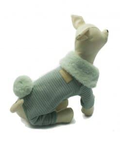 Mono Verde Cuello Pelo Cola Conejo Ropa Perros Invierno (2)