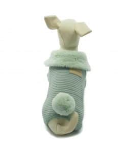 Mono Verde Cuello Pelo Cola Conejo Ropa Perros Invierno (3)