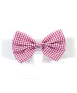 ALT Pajarita Perro Cuadros Rosa Blanco Ceremonia Cuello Camisa
