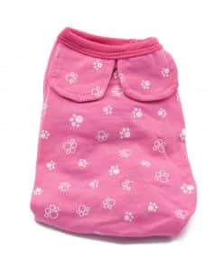 Pijama Perra Rosa Calentito Dibujo Huellas Perros Blancas Ropa Perros Invierno (2)