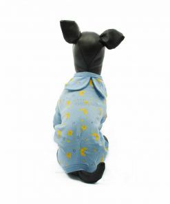 Pijama Perro Azul Estampado Lunas Estrellas Amarillas Ropa Perros (3)