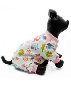 Pijama Perro Blanco Rosa Animalitos Calentito Ropa Perros Invierno (2)