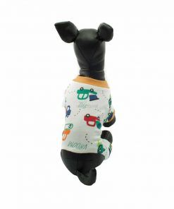 Pijama Perro Estampado Coches Cuello Amarillo Ropa Perros (3)