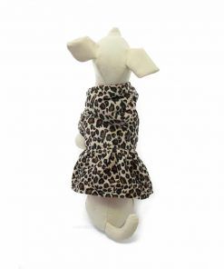 Ropa Perros Abrigo Capucha Perra Leopardo Reversible Rojo Invierno Primavera 07