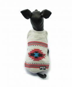 Sudadera Perro Blanca Gris Dibujo Rojo Estilo Indio Ropa Perros Primavera (3)