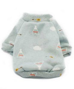 Sudadera Perro Calentita Gris Azul Dibujo Tipi Indio Ropa Perro Invierno (2)